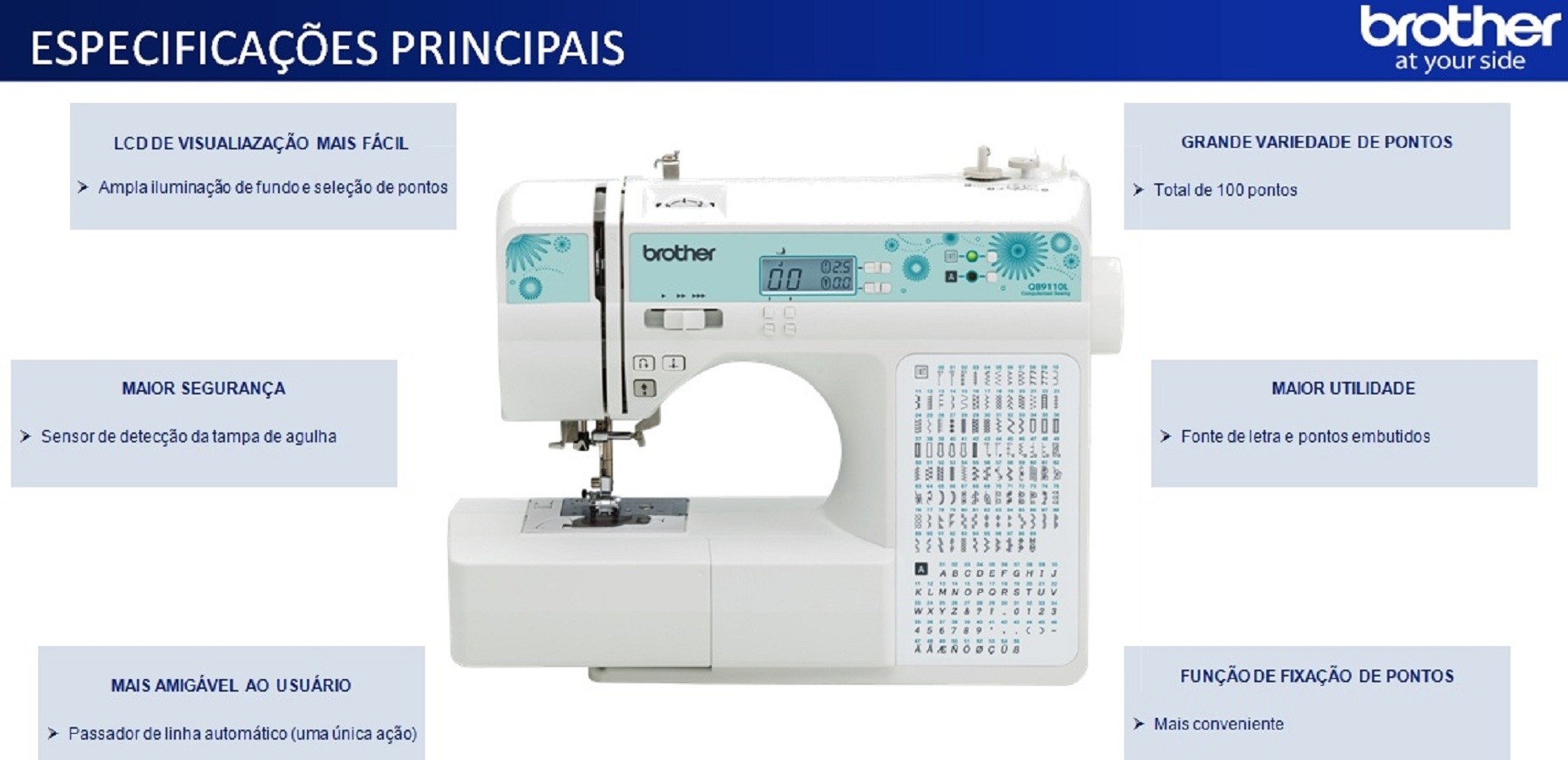 Máquina de Costura Quilting e Patchwork Brother QB9110L